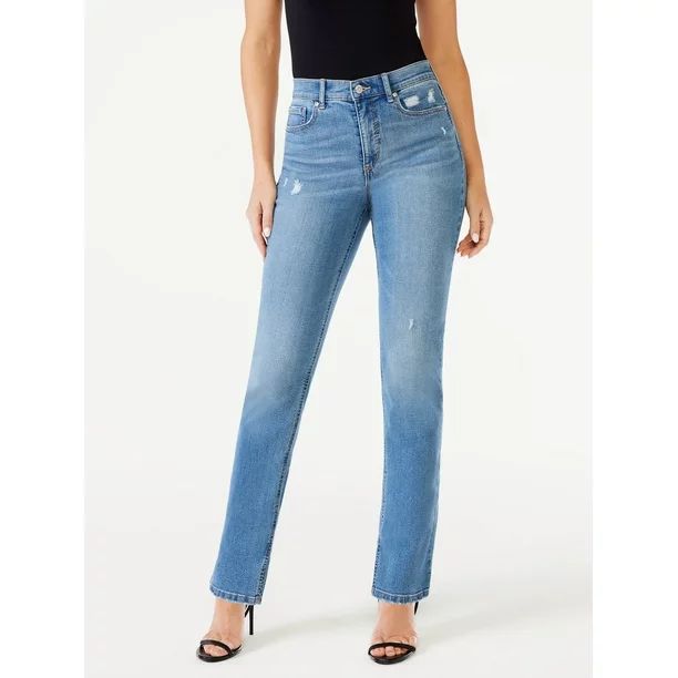 Sofia Jeans Women's Eden Slim Straight Super High Rise Classic 90s Jeans - Walmart.com | Walmart (US)