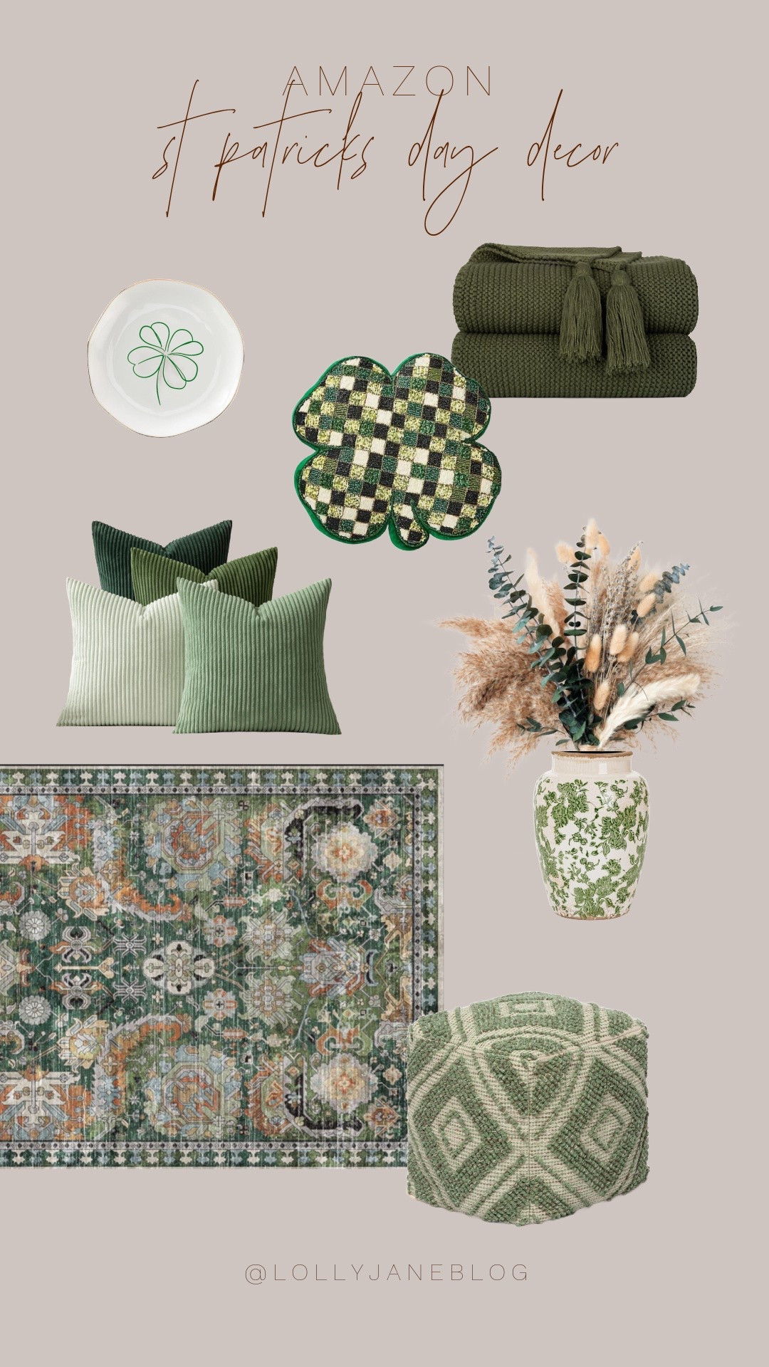 Amazon st Patricks day decor!🍀🌈

Get your home shamrockin’ just in time for St. Patrick’s Day!

Cozy up with this plush green throw blanket, add a lucky touch with clover-shaped pillows, and bring the festive vibes to your space with a soft green rug and a stylish pouf ottoman. Whether you're hosting a celebration or just want to bring a little extra charm to your home, Amazon’s St. Paddy’s collection is the pot of gold you’ve been looking for! 🌈

Snag your favorites now before they disappear like leprechaun magic!✨ #LuckyLiving #StPatricksDayDecor

#LTKSeasonal #LTKStyleTip #LTKHome