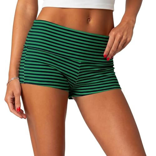 ONLYSTORY Women's Fold Over Shorts Y2K Micro Mini Shorts Elastic Waist Lounge Pajama Bottoms 2026... | Amazon (US)