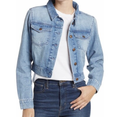 BCBG Generation Faded Slightly Cropped Light Wash Denim Jacket Size Medium  | eBay | eBay US