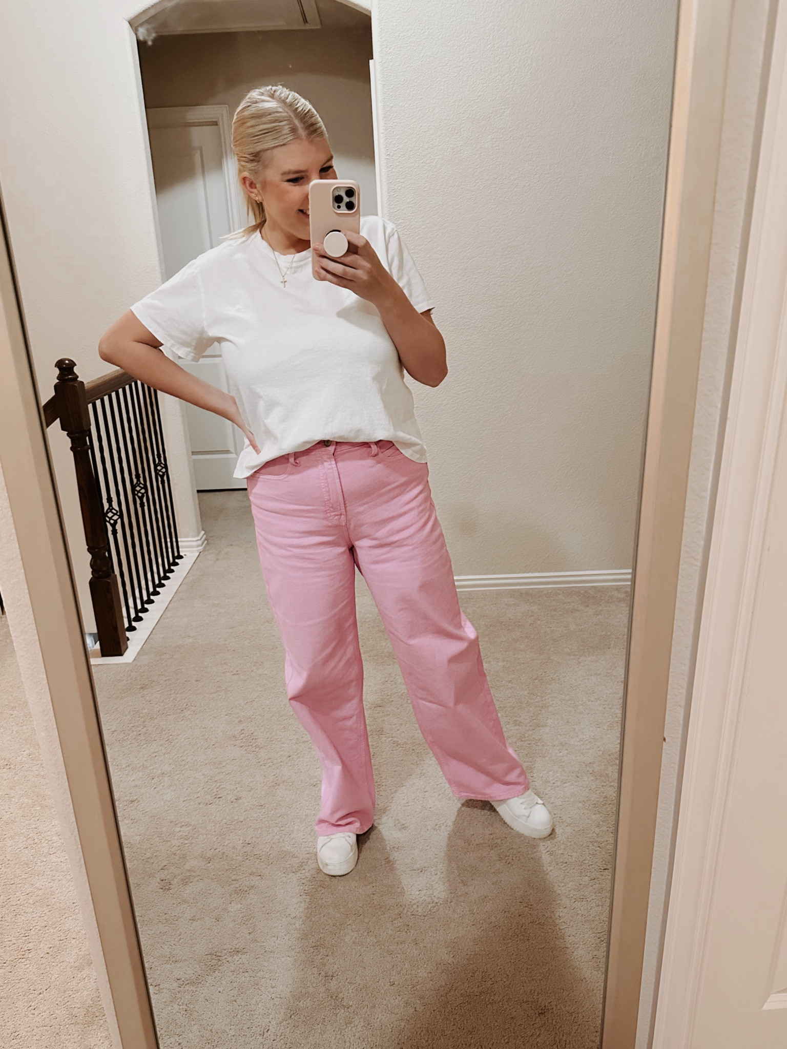 How cute are these pink pants?

Sizing:
8 jeans
medium t-shirt
8.5 sneakers

church outfit. Sunday outfit. Sunday brunch. pink pants. casual work outfit. spring outfit. Old Navy. Nuuds. platform sneakers  

#LTKfindsunder100 #LTKSeasonal #LTKfindsunder50