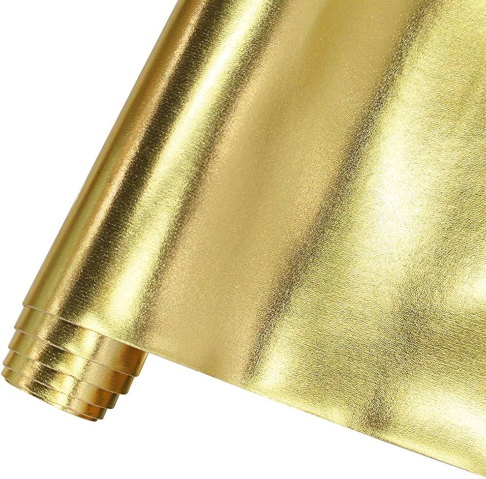 HYANG Smooth Solid Color Gold Faux Leather Sheets 1 Rolls 12 X53 (30cmX135cm),Faux Leather is Gre... | Amazon (US)