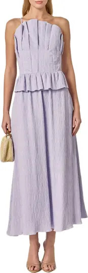 Pleated Ruffle Strapless Maxi Dress | Nordstrom