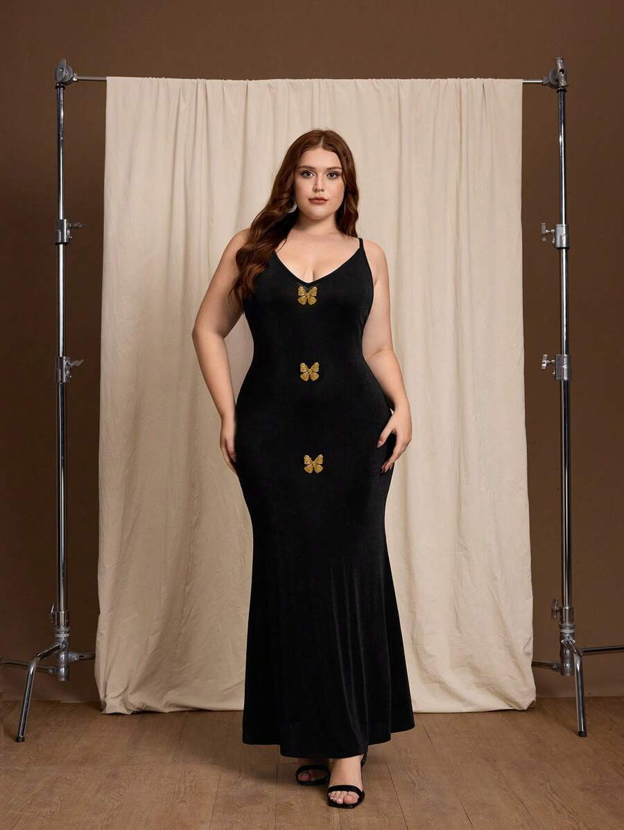 SHEIN MOD Plus Size Boho Patterned Sleeveless Maxi Dress, Romantic For Vacation,Graduation Dresse... | SHEIN