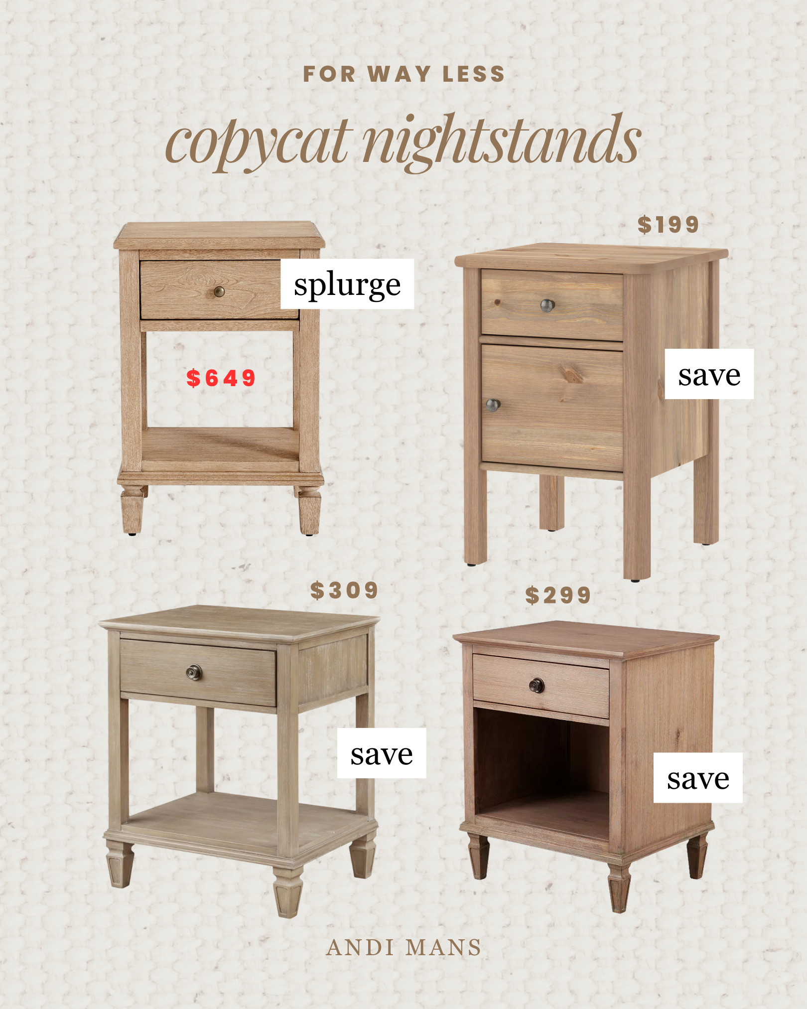 I love these copycat wooden nightstands pottery barn dupe finds, for way less price! 

 #LTKSpringSale #LTKHome #LTKSaleAlert