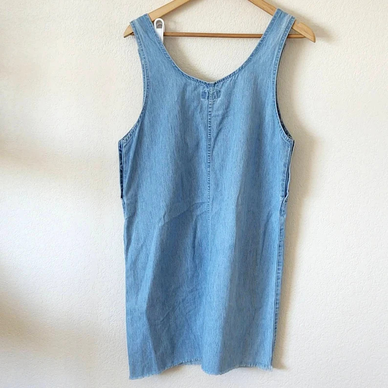 Vintage Jean Jumper Overall Dress 90s - Etsy | Etsy (US)