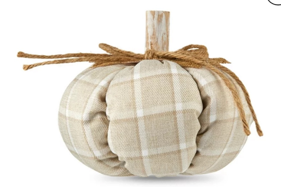 Plaid fabric pumpkins at Walmart! Fall decor at Walmart 
