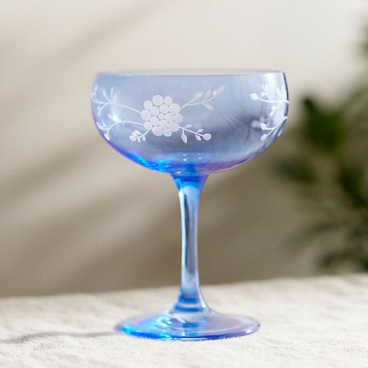 Colorful Floral Coupe Glasses, Set of 2 | Terrain