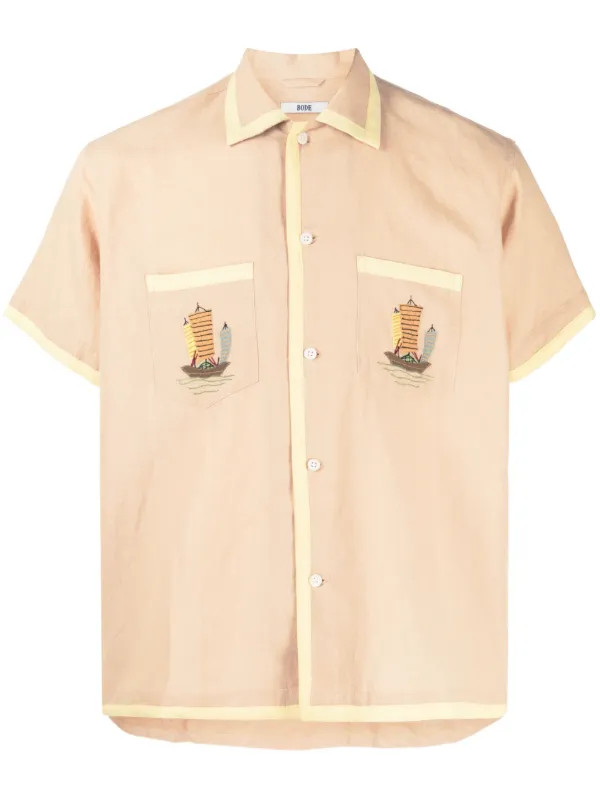 BODE boat-embroidered Shirt - Farfetch | Farfetch Global
