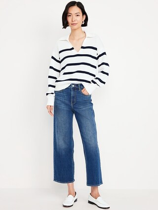 High-Waisted Wow Crop Wide-Leg Jeans | Old Navy (US)