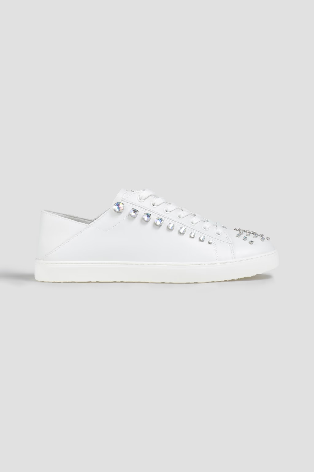 Goldie crystal-embellished leather collapsible-heel sneakers | The Outnet (US and CA)