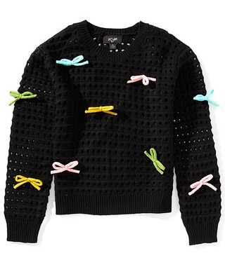 I.N. Girl Big Girls Long-Sleeve Three-Dimensional-Bow-Accented Patterned Sweater & Solid Tank Top... | Dillard's