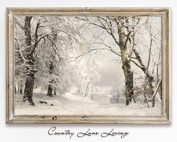 Forest in Winter in the Valley Landscape Oil Painting - Etsy | Etsy (US)