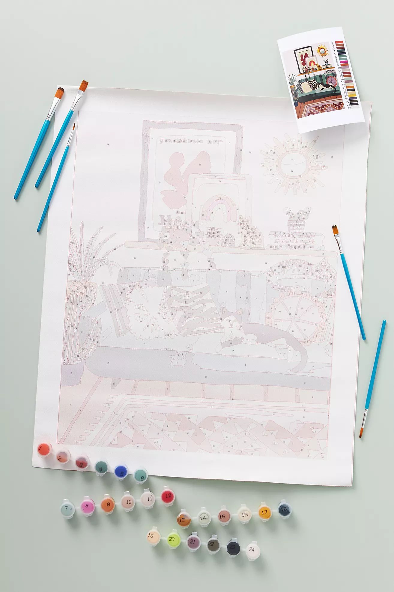 Cozy Cat Paint-By-Numbers Kit | Anthropologie (US)
