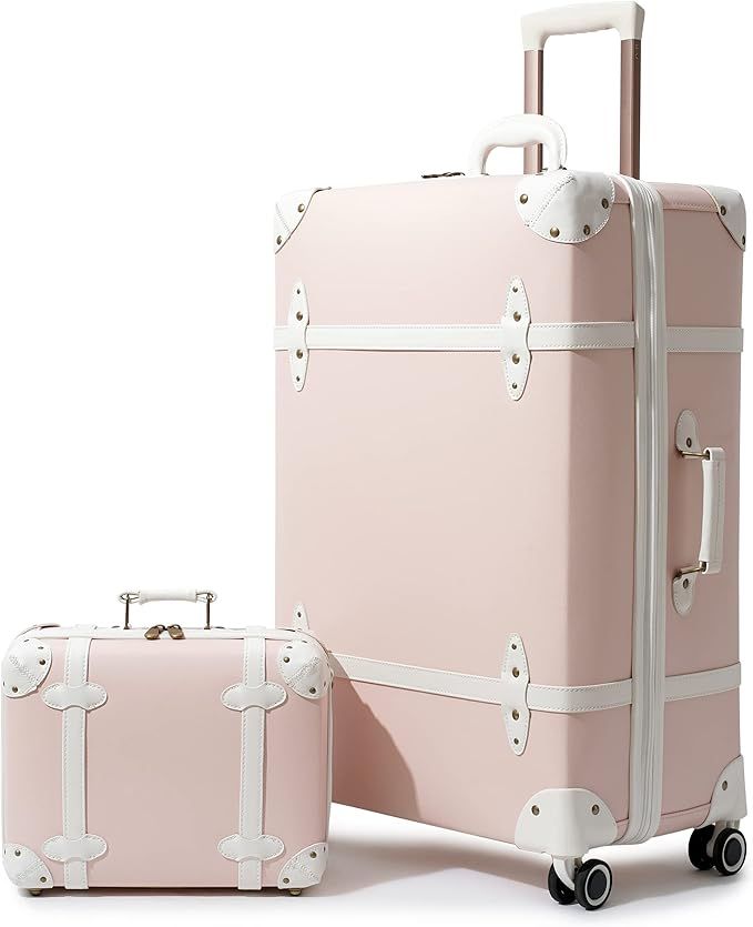 NZBZ Vintage Luggage Sets For Women, Lightweight Hardside Retro Travel Suitcase with TSA Lock and... | Amazon (US)