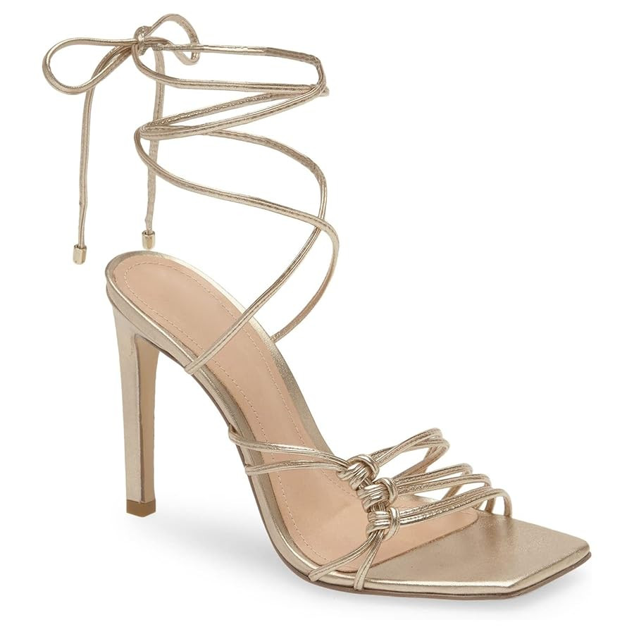 Juliet Holy Womens Lace Up Heeled Sandals Square Open Toe Stiletto Heels Strappy Summer Dressy Sh... | Amazon (US)