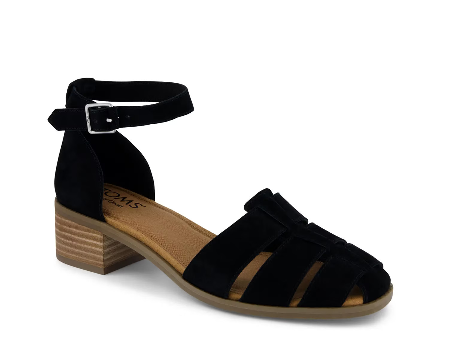 TOMS Jaclyn Sandal | Women's | Black | Size 8.5 | Sandals | Ankle Strap | Block | DSW