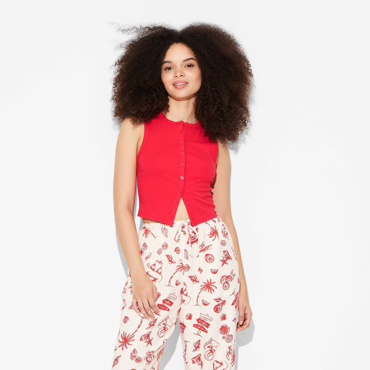 Women's Button-Front Tank Top - Wild Fable™ Black XXL | Target