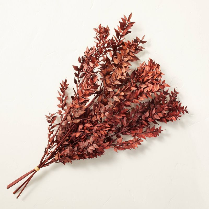 Preserved 20&#34; Rusted Ruscus Leaves Bundle - Hearth &#38; Hand&#8482; with Magnolia | Target