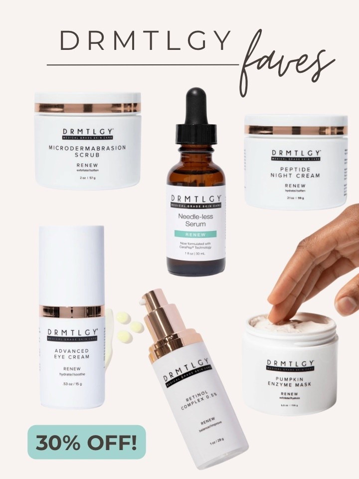 30% off sitewide at DRMTLGY! Linking all of my personal favorite products! I’ll share the list of how I would rate each item.

1. Needle-less Serum – My #1 because it actually smooths and plumps without irritation.
2. Microdermabrasion Scrub – Gives instant baby-soft skin and makes everything apply better.
3. Retinol Complex 0.5% – Gentle but effective retinol that improves texture and tone.
4. Pumpkin Enzyme Mask – A quick, glowy exfoliating treatment that leaves skin bright.
5. Advanced Eye Cream – Hydrating and soothing, perfect for daily under-eye moisture.

#LTKBeauty #LTKFindsUnder50 #LTKSaleAlert