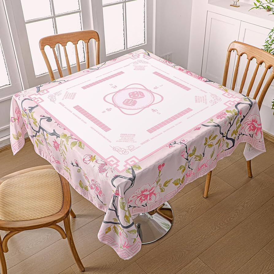 Oudain Chinoiserie Mahjong Tablecloth Florals Card Table Cloth 55x 55 Inch Square Tablecloth Game... | Amazon (US)