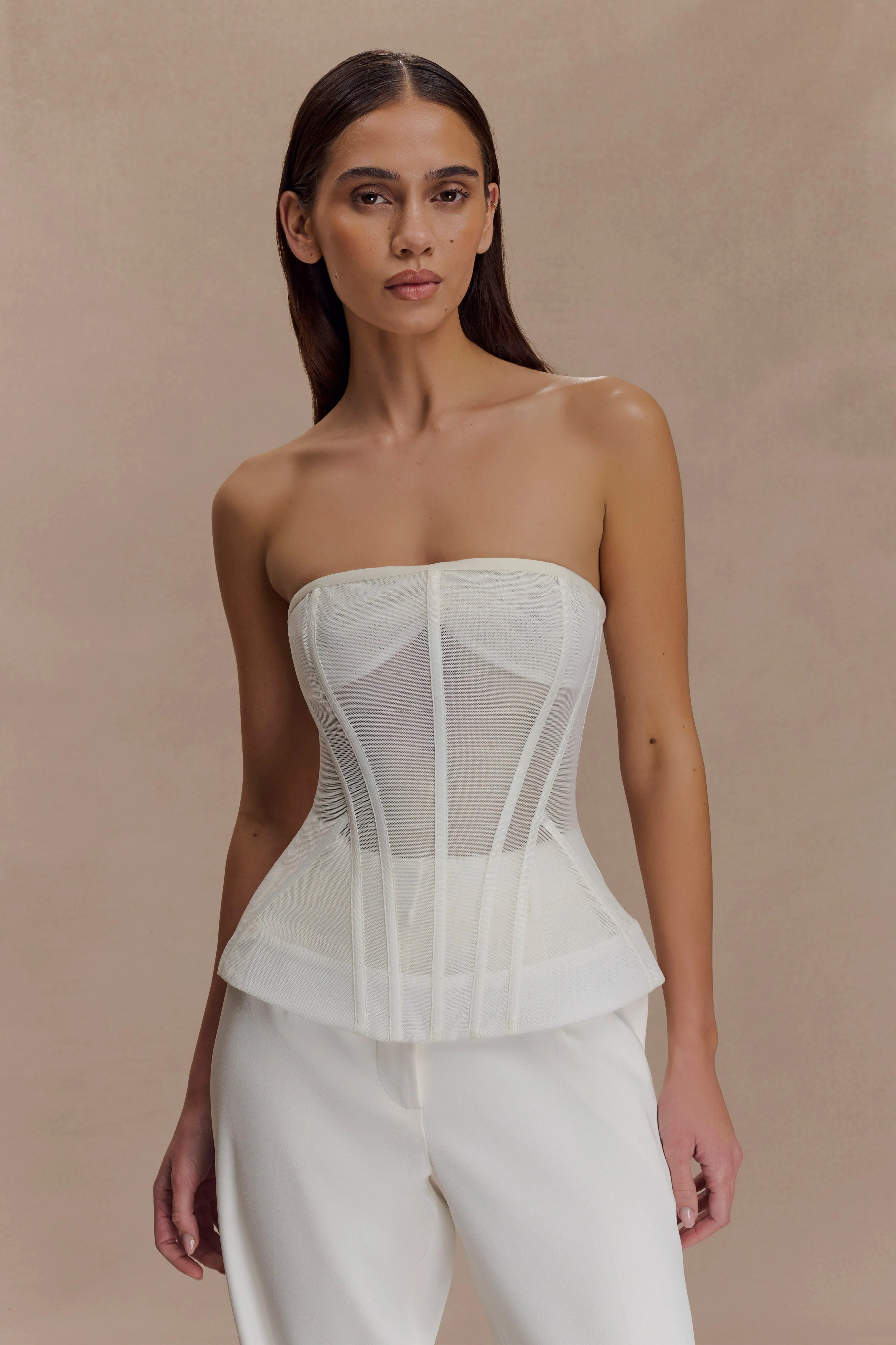 Zoe Structured Corset - White | Meshki (APAC)