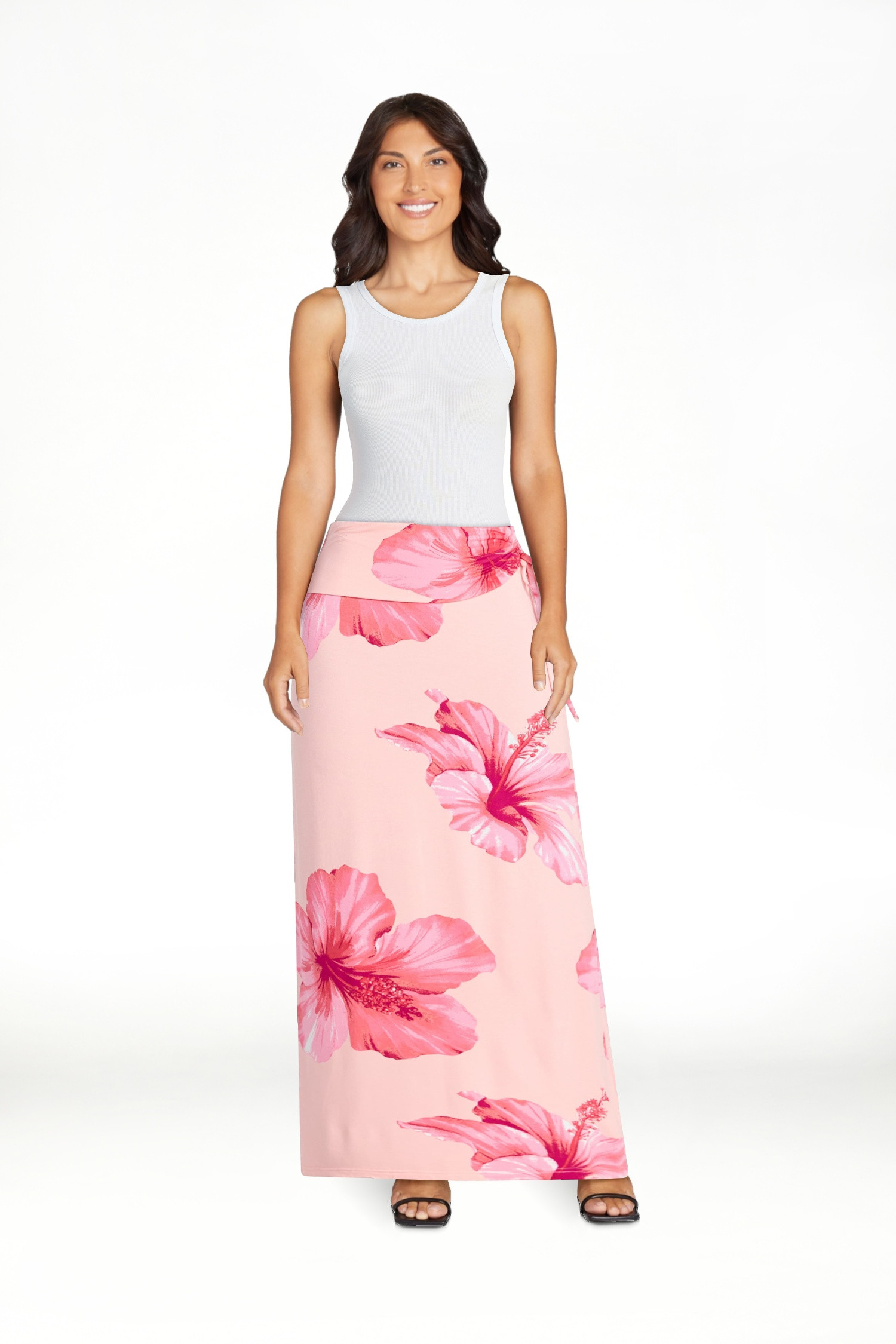 No Boundaries Knit Foldover Maxi Skirt with Side Tie, Women's & Women's Plus XXS-4X | Walmart (US)