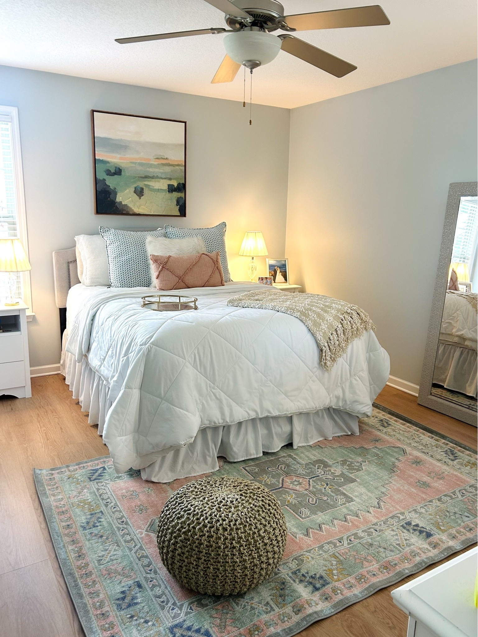 Master bedroom rug refresh: Sky blue and coral/ light pink oriental rug!

#LTKdayinmylife #LTKHome #LTKSaleAlert