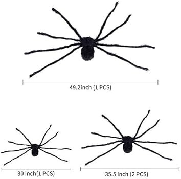 F FiGoal 4 Pack Halloween Giant Spider Spooky Hairy Spiders Halloween Indoor and Outdoor Yard Dec... | Amazon (US)