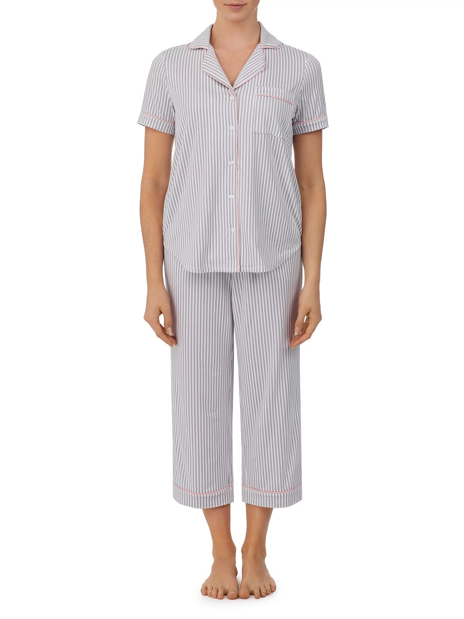 Secret Treasures Women's and Women's plus Traditional Short Sleeve Notch Collar Knit PJ - Walmart... | Walmart (US)