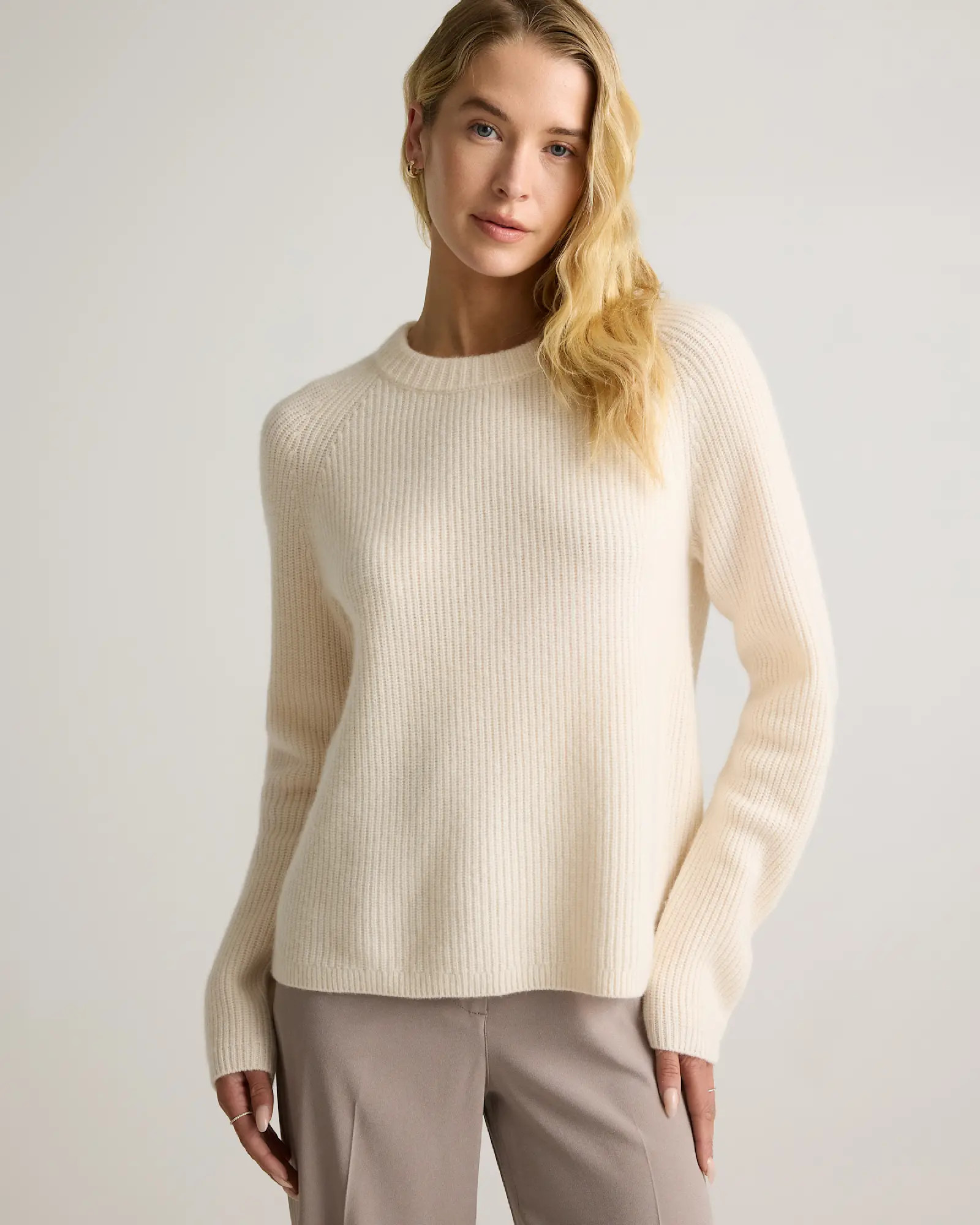 Mongolian Cashmere Fisherman Crewneck Sweater | Quince