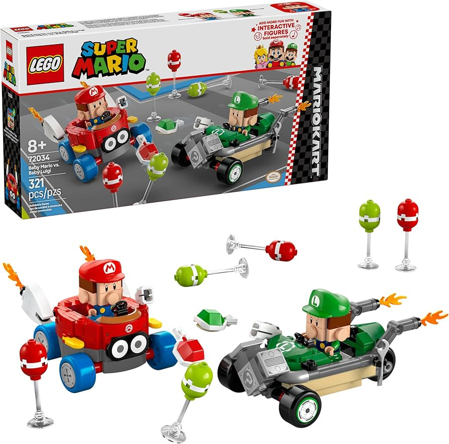 LEGO Super Mario: Mario Kart Baby Mario vs. Baby Luigi - Collectible Toy Building Set for Kids, B... | Amazon (US)