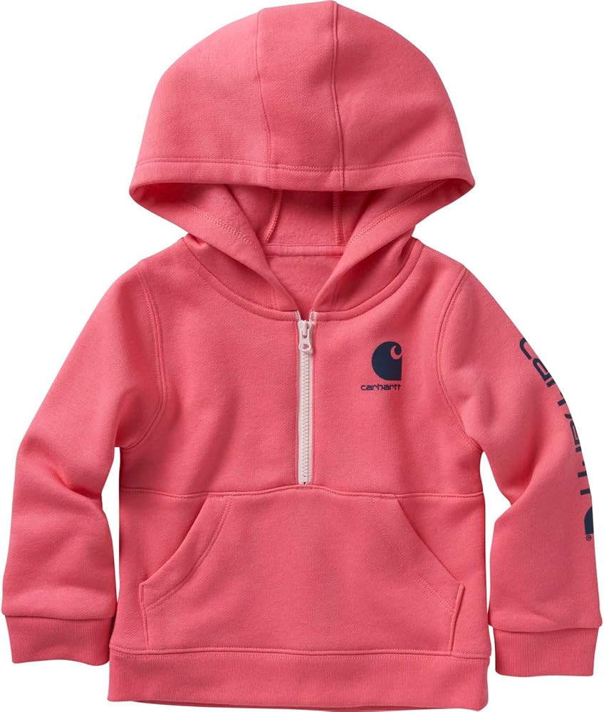 Carhartt Girls' Long-Sleeve Half-Zip Hooded Sweatshirt | Amazon (US)