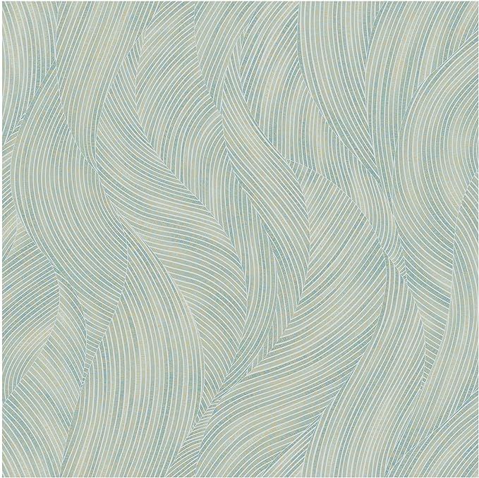 Design id Prepasted Wallpaper Easy Removable Contact Paper 57 sq.ft (River Wave Turquoise Blue) | Amazon (US)