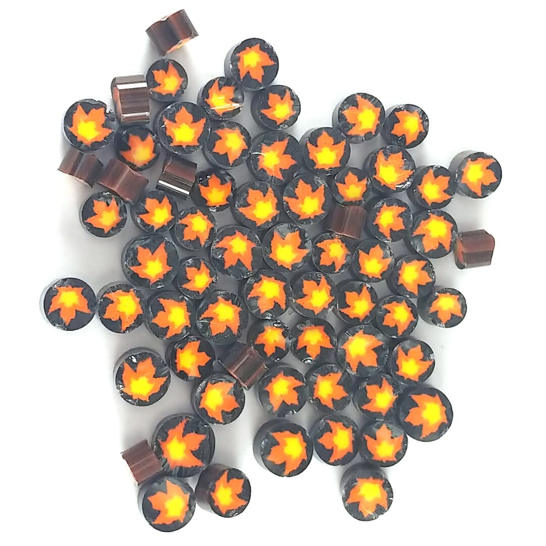 Maple Leaf Murrine flame 0.5 Oz Precut 90 COE Fusable - Etsy | Etsy (US)