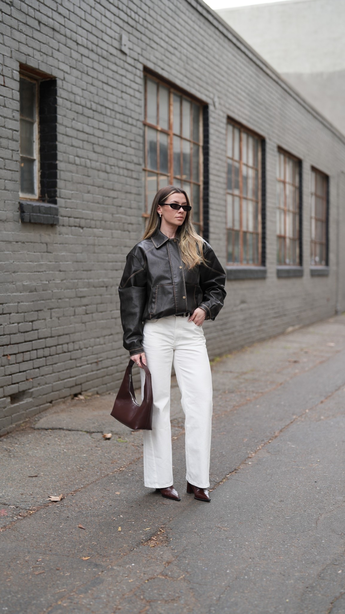 My go-to look lately 🤎
Faux leather bomber + classic jeans = easy everyday style.

#LTKSeasonal #LTKValentine #LTKgrwm