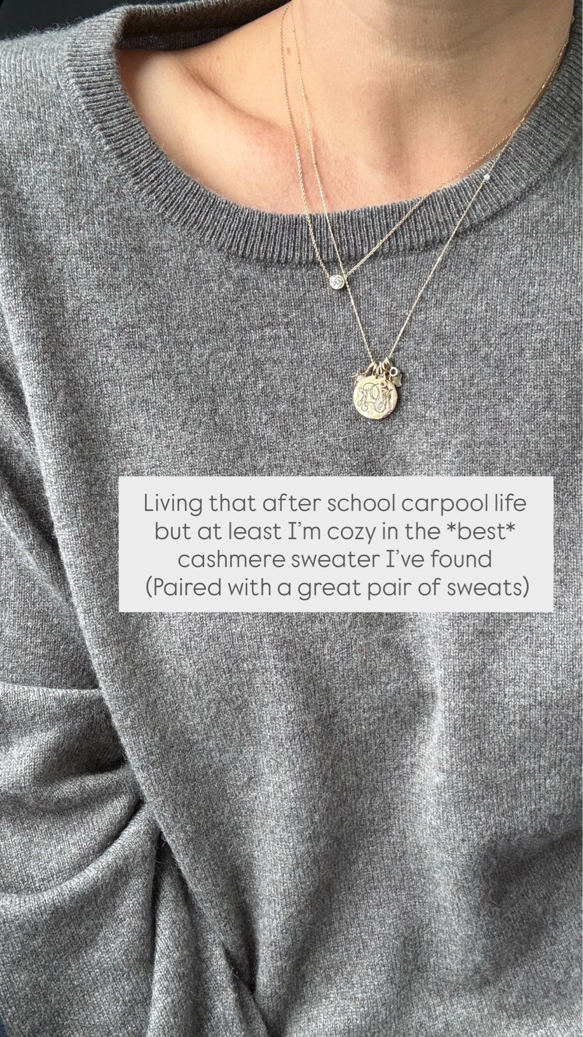 Living that after school carpool life but at least I’m cozy in the *best* cashmere sweater I’ve found (paired with a great pair of sweats) 🙌🏻 @Quince

#LTKootd #LTKOver40 #LTKdayinmylife