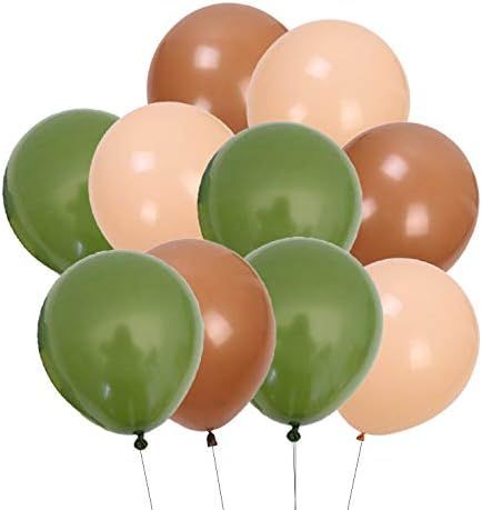 60 Pcs Olive Green Tan Brown Nude Cream Balloons Bouquet Garland Arch Kit Rustic Wedding Balloons fo | Amazon (US)