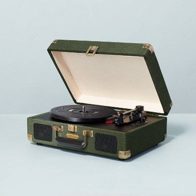 Suitcase Record Player Dark Green - Hearth & Hand™ with Magnolia | Target