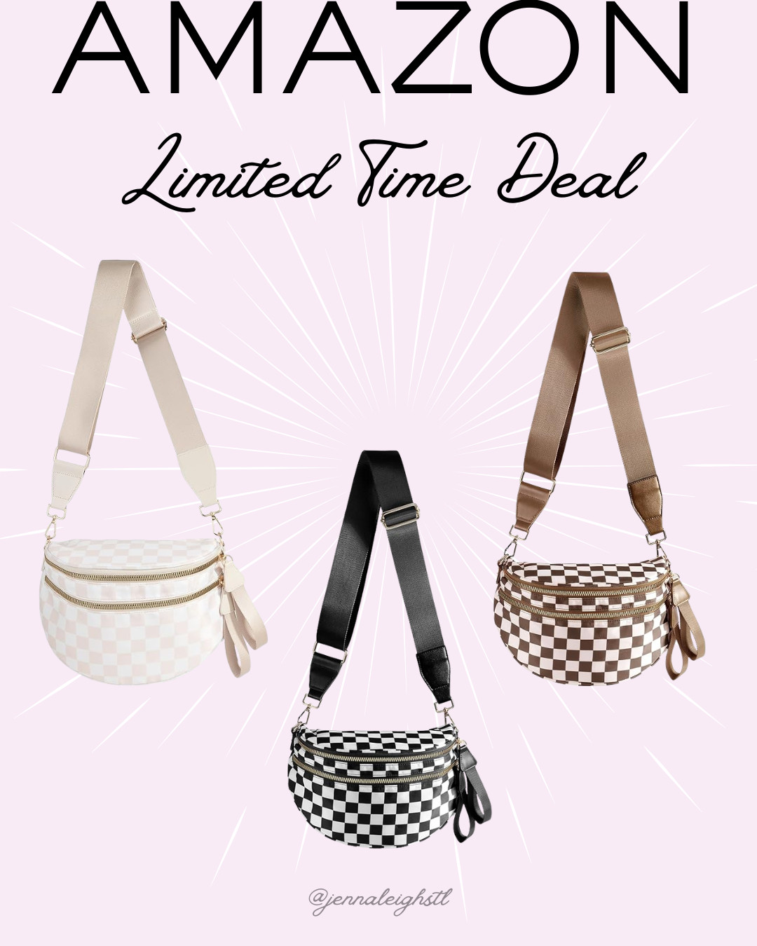 These checkered crossbody bag bum bags are an Amazon limited time deal with select styles marked down to $20. It comes in so many colors and is perfect for everyday wear, travel, and hands free errands. 

 #LTKActive #LTKSaleAlert #LTKFindsUnder50