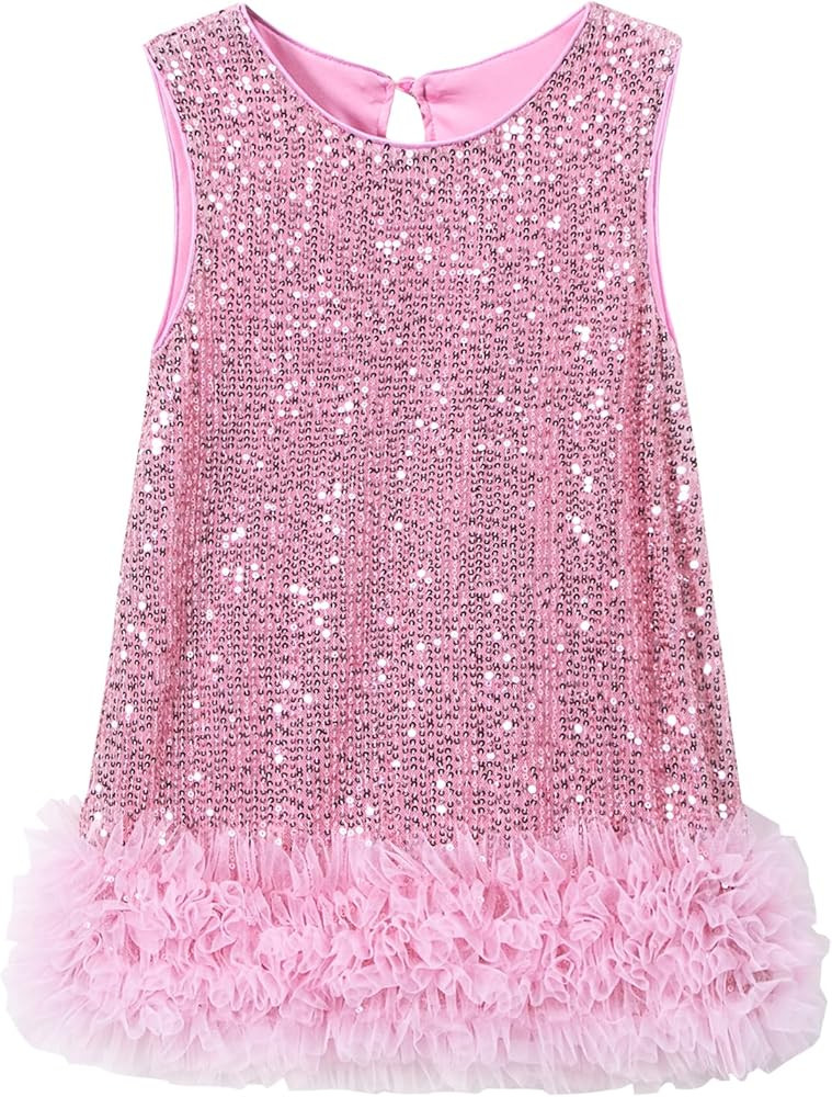 Tutu.kk Toddler Girls Sequin Dress A-Line Sparkly Sleeveless Wedding Gown Party Dresses for Girls | Amazon (US)