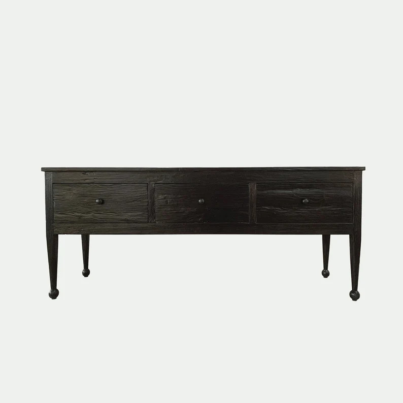 Jeanne Three Drawer Console, Reclaimed Wood Furniture, Drew Sideboard, Handmade Console Table, Bl... | Etsy (US)