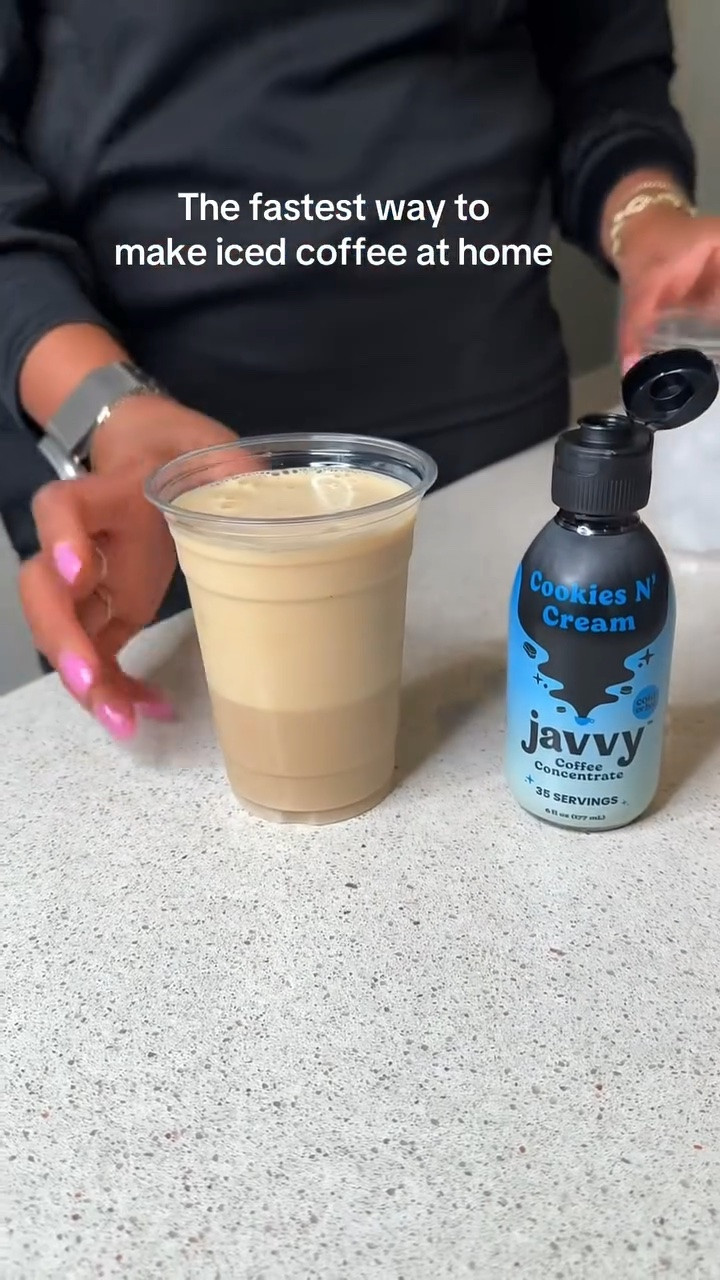 This is probably the fastest way to make iced coffee at home. Javy has so many incredible flavors to elevate your coffee at home experience.  #coffeetiktok #coffeetime #javycoffee #coffeeathome