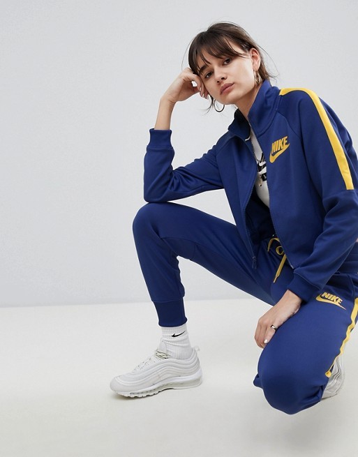 Nike Cropped Track Jacket In Blue And Yellow | ASOS UK