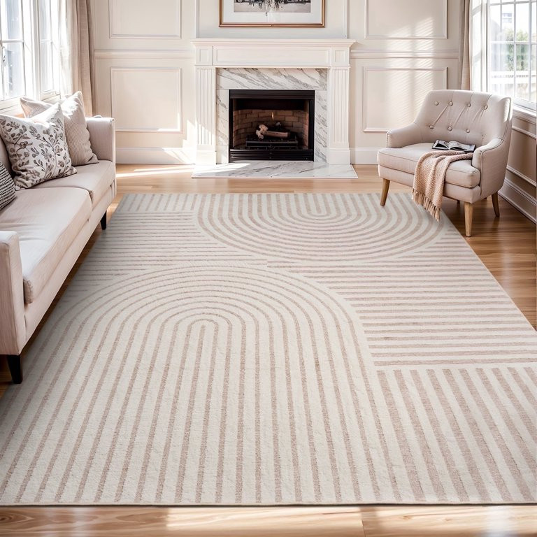 VUNATE 8'x10' Area Rugs for Living Room Jacquard Textured Modern Rugs Soft Geometric Rug for Bedr... | Walmart (US)