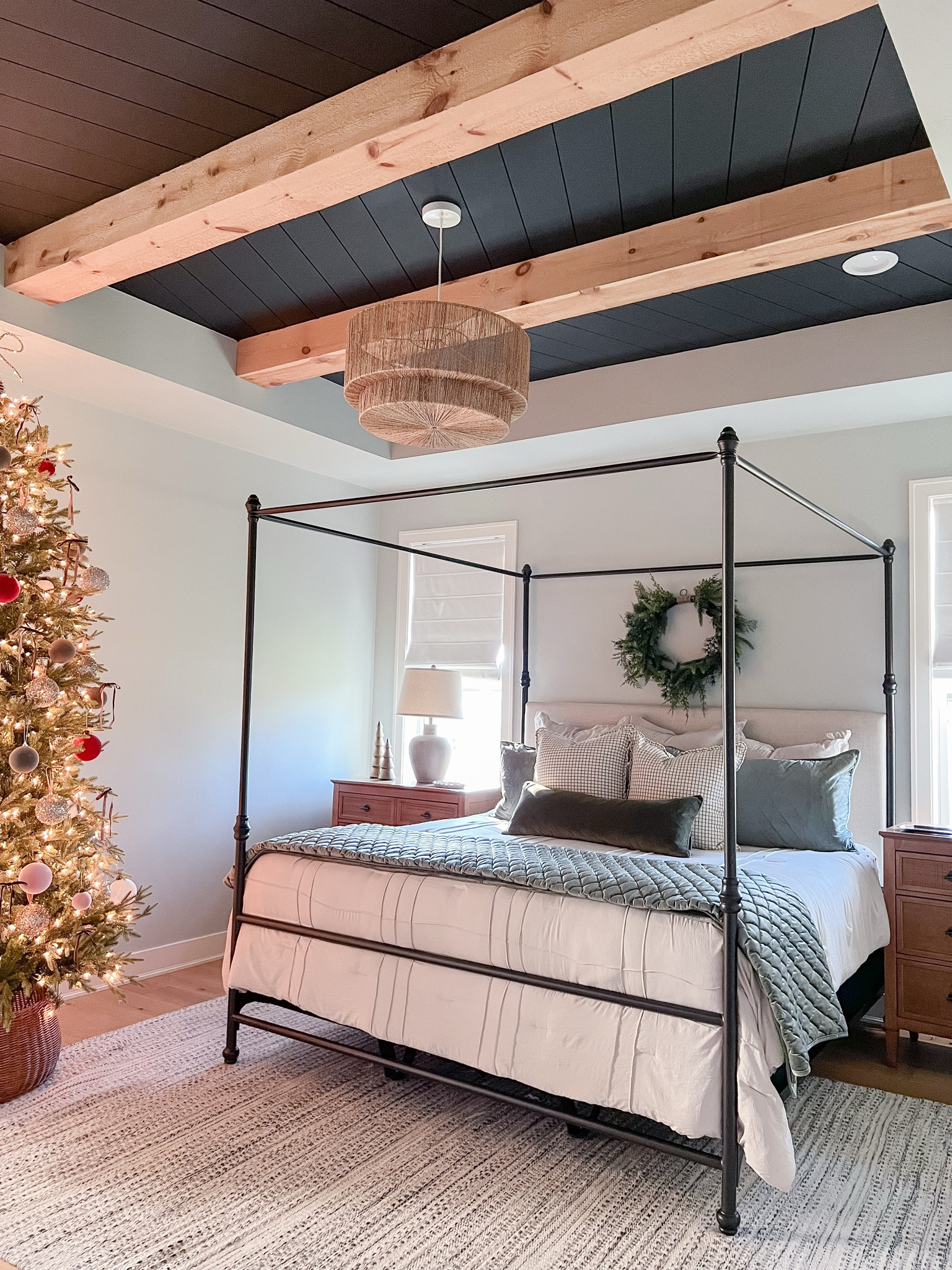 Added a little Christmas magic to our bedroom with new bedding from @Wayfair #WayfairPartner These cozy flannel sheets are amazing, love this neutral comforter and this green velvet quilt is so luxurious! The ruffles throw pillows I will be also using in my living room with my Christmas decor as well! Comment BEDDING and I’ll send the details straight to your inbox *Note - you must be following me for the link to appear! #wayfair 