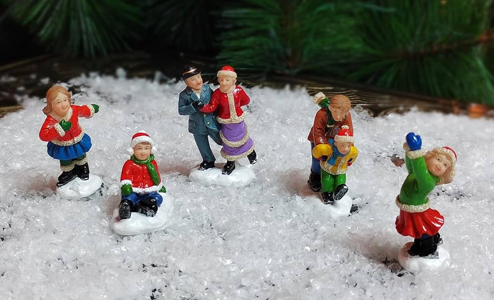 MOMENTS IN TIME Set of 5 Hand-Painted Polyresin Christmas Village Figures | Amazon (US)
