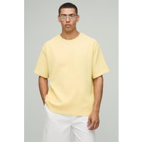 Mens Yellow Oversized Pleated T-Shirt | BoohooMAN AU