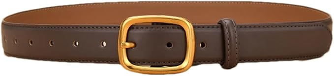 Womens Pin Buckle Belt Casual All-Match Retro Leather Belt Women Designer Jeans Waistband | Amazon (US)