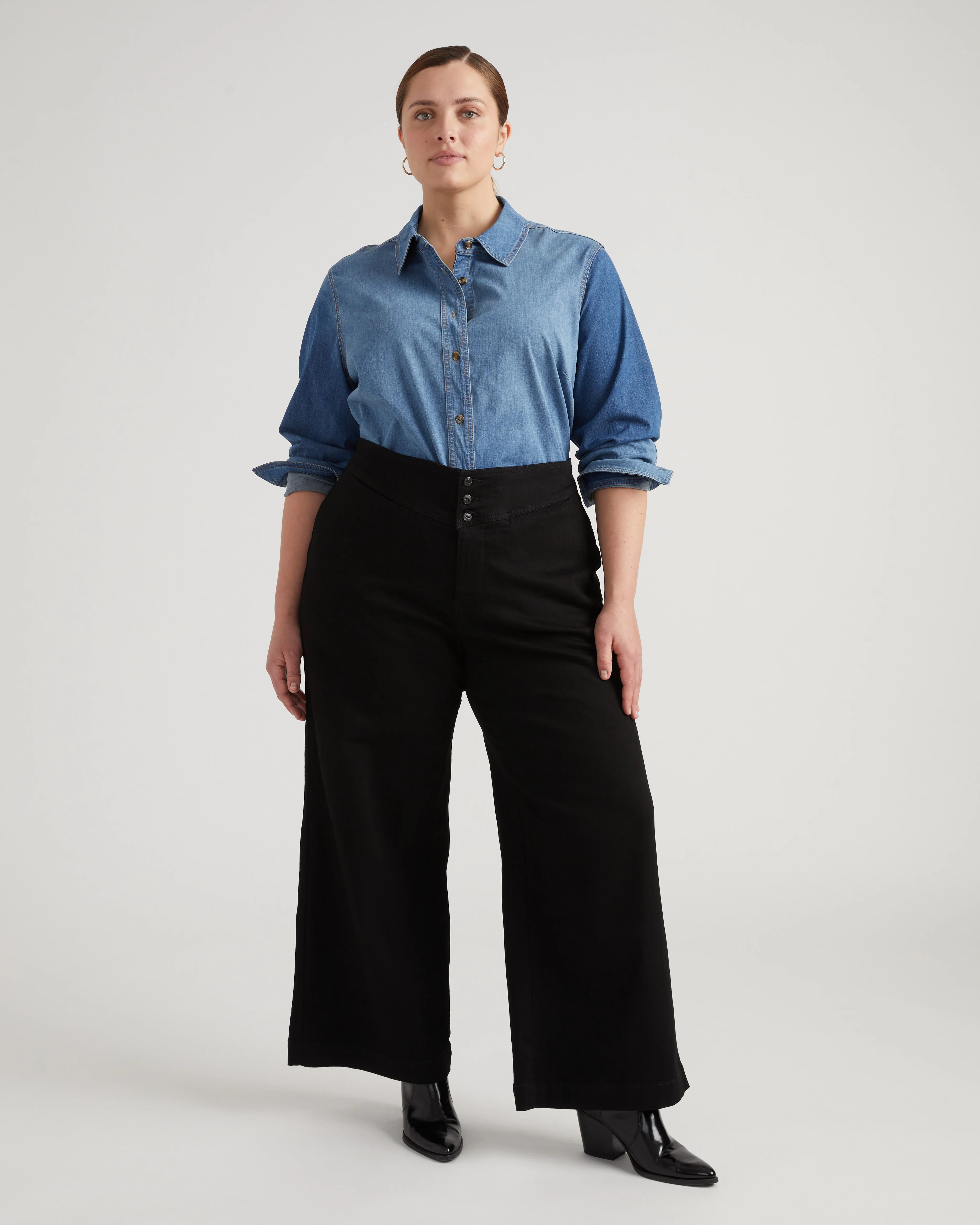 Charlie High Rise Sailor Jeans - Jet Black | Universal Standard